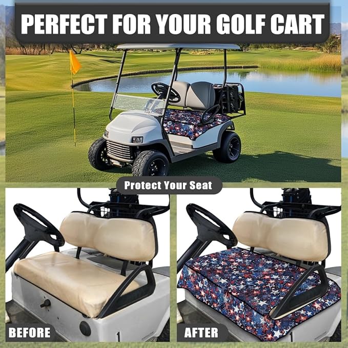 Golf Cart Seat Cushion Cover with Non-Slip Backing and Waterproof Protection, Designed for Golf Carts and Outdoor Utility Vehicles