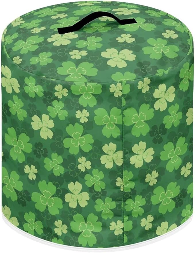 Four Leaf Clover Shamrock Print Dust Cover for 6 Quart Instant Pot, St. Patrick's Day Dust Proof Pressure Cooker Cover Electric Appliance Cover Air Fryer Accessories with Pocket and Handle
