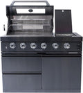 46 Inches 4-Burner 72,000 BTU Deluxe Stainless Steel Gas Grill Outdoor Kitchen Island for Patio Backyard Cooking,Black