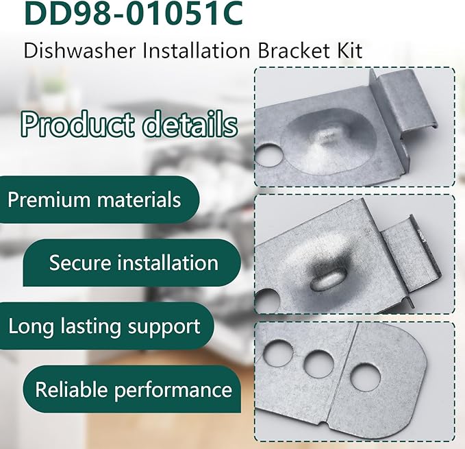 2PC DD98-01051C Dishwasher Installation Bracket Kit Compatible with Samsung Dishwasher Replace AP6244517 PS12085777 EAP12085777