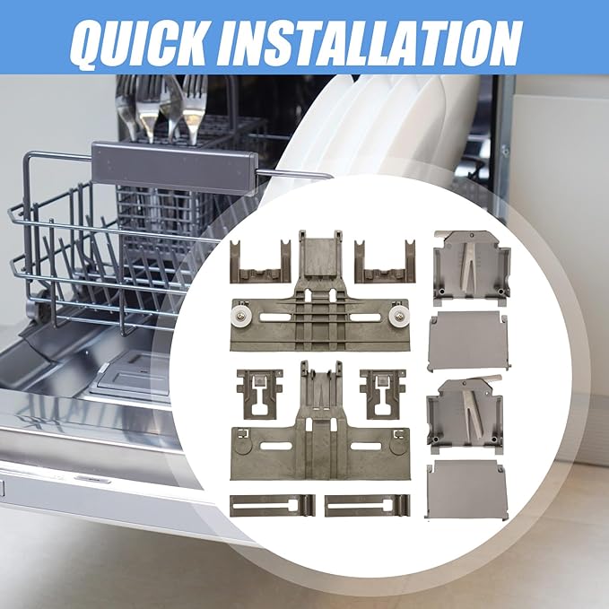 10Pcs WPW10546503 Dishwasher Upper Rack Parts and Dishwasher Adjuster Housing, Replacement for Kenmore 221.4715N710 221.4792N512, Replaces W10320664 W10320665