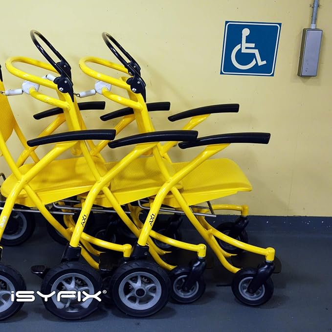 iSYFIX Handicap Signs Stickers Decal Symbol - 4 pack, 6x6 inch - ADA Compliant - Disable Wheelchair Sign, Disability Sticker, Premium Self-Adhesive Vinyl, Laminated, Indoor & Outdoor