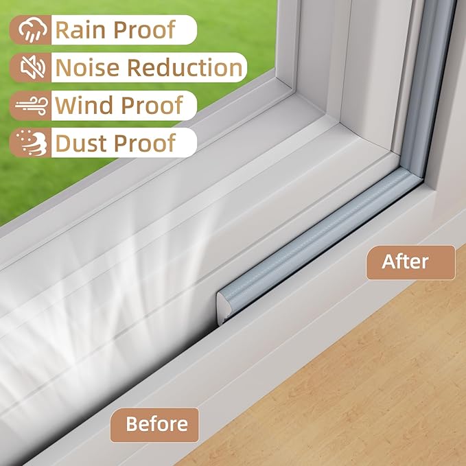 196” Wedge-Shape Foam Window Weather Stripping Door Seal Strip,Soundproofing Frame Insulation Tape for Exterior Front Door,Noise Cancelling Window Inserts,Door Gap Filler Light Blocker,Gray