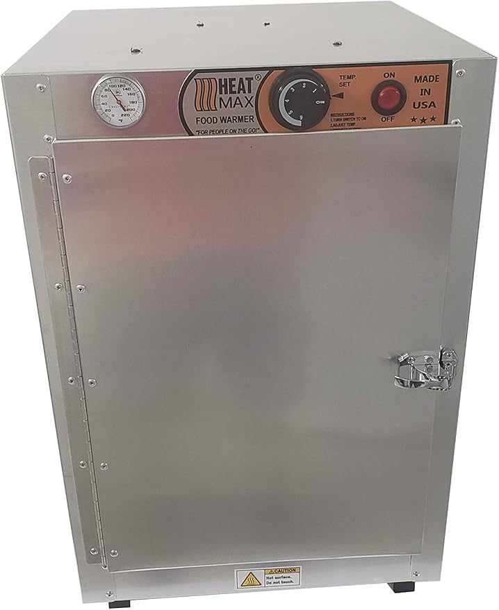 HeatMax 16x16x24 Small Hot Box Food Warmer- The Original and The Best - with an Interior usable Shelf Space of 13 x 15.5 inch. for Half Size Disposable Pans, BBQ, Pizza, Any hot Food