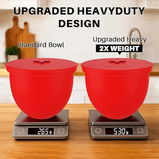 5 Qt Tilt-Head Stand Mixer Silicone Liner - Reusable Easy-Release Bowl Insert, Flexible Baking Tool for Home Bakers (Red)