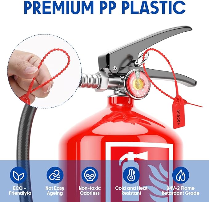 Roowest 2000 Pcs Plastic Tamper Seals Security Tags Seals Safety Numbered Zip Ties Fire Extinguisher Tamper Tags Disposable Self Locking Signage 250 mm Length(Red)