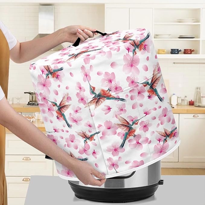 Hummingbird Dust Cover for 6 Quart Instant Pot and Extra Accessories, Dust Proof Easy to Clean Pressure Cooker Cover Electric Appliance Cover Air Fryer Accessories with Storage Pocket