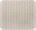 Silicone Dish Drying Mat for Multiple Usage,Easy clean,Eco-friendly,Heat-resistant Silicone Mat for Kitchen Counter or Sink,Refrigerator or Drawer Liner Tapioca XL 18 inches x 16 inches