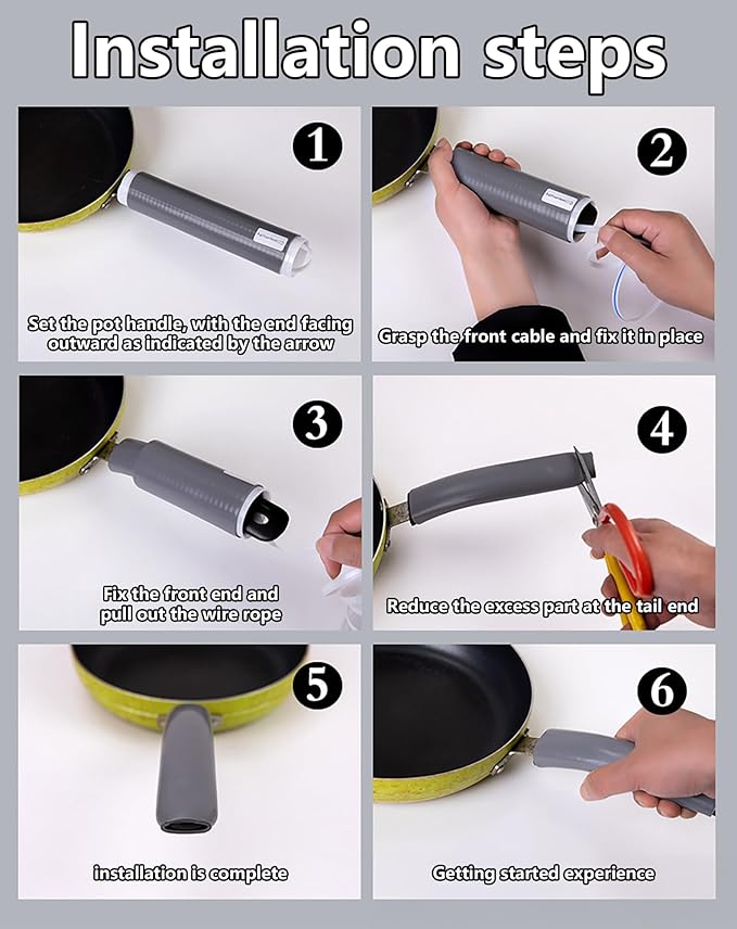 Upgraded Silicone Pan Handle Sleeve - Heat-Resistant&Non-Slip Cast Iron Handle Cover for Pots and Pans - Multipurpose Kitchen Protection(2pcs Medium)