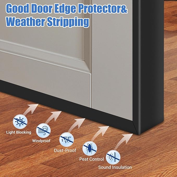 Rubber Edge Trim, 2 inches Self-Adhesive U Channel Edge Protector for Woods, Flexible U Shaped Peel and Stick Edge Banding, Furniture Edge Guard, Fit 2"(50mm), 20Ft, Black