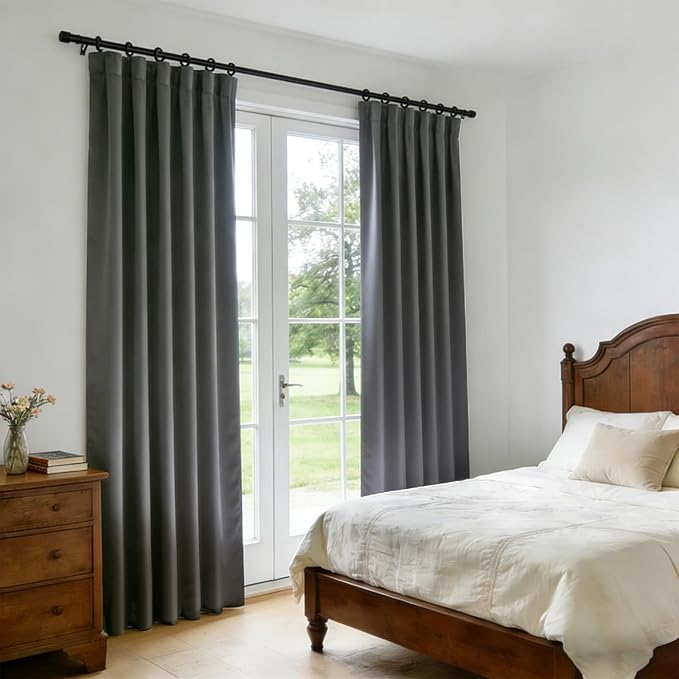 Room Divider Blackout Curtain Track Curtains Wall Dividers Panels Screen for Living Rooms Bedroom Office Privacy Partition Separation, W52 × L84 Inch,1 Panel, Grey