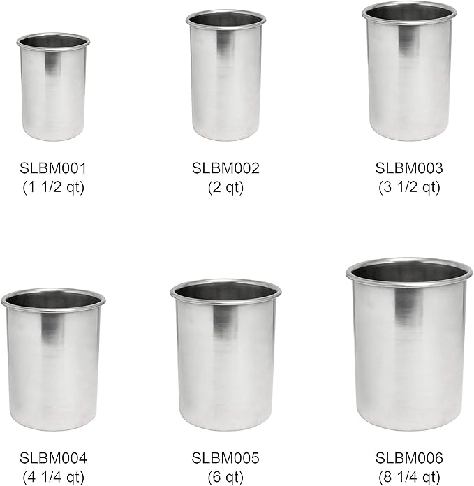 Thunder Group SLBM005 Bain Marie Pot 6 Quart Polished Exterior and Satin Interior