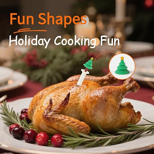 CloudHand Meat Turkey Pop Up Timer & Flavor Injector Set, Turkey Thermometer Disposable Chicken Beef Cooking Meat Thermometers & Timers, Pops at 175°F–180°F Pack of 6