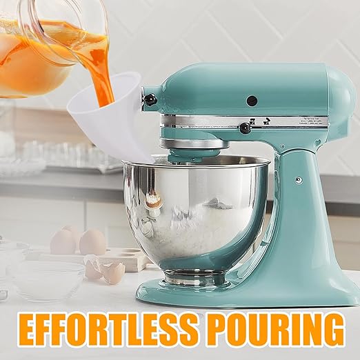 Flour Funnel for Kitchen Aid Mixer: Flour Funnel Stand Mixer Attachment for Kitchen Aid Artisan Ksm150 5-Quart Tilt-Head Stand Mixers, Enables Guided Pouring for Both Flour and Egg Liquid