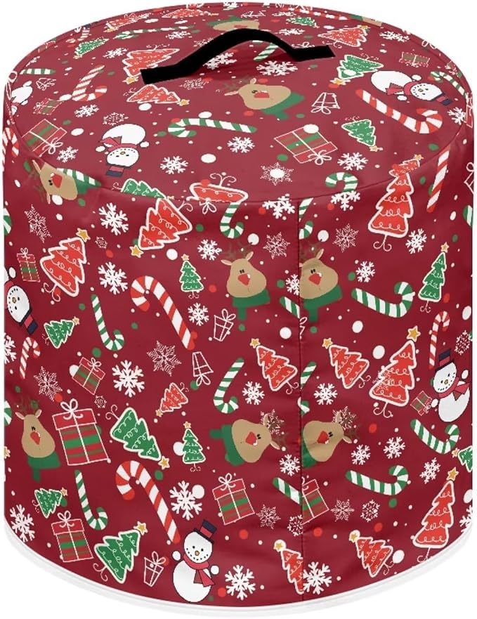 Dust Cover Compatible with 6 qt Electric Pressure Cooker Rice Cooker and Air Fryer Insulated Protective Cover Keep Appliance Clean Christmas Decor, Elk Snowman Candy Canes