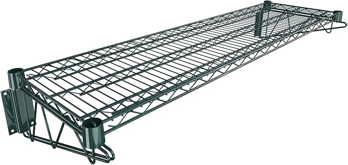 14" x 48" Green Epoxy Wire Wall Mount Shelf