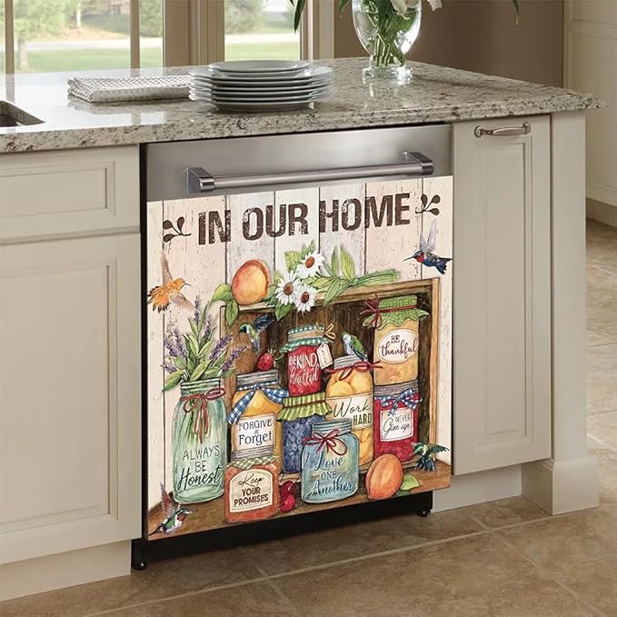 Our Home Decorative Dishwasher Door Magnet Cover - Front Panel Sticker for Kitchen