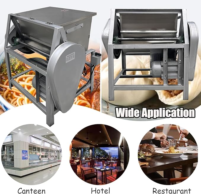 INTSUPERMAI 110V Commercial Dough Mixer Machine Kneading Capacity Electric Food Mixer Flour Mixer for Dough Mixing Kneading (Standard, 50KG/110LBS)