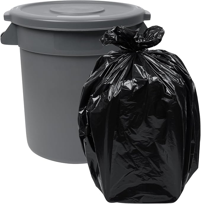 Restaurantware-LID ONLY: RW Clean Waste Container Lid, 1 Round Trash Can Cover - Waste Bin Sold Separately, For 10 Gallon Dustbin, Built-In Handle, Gray Plastic Garbage Can Cover, Heavy-Duty