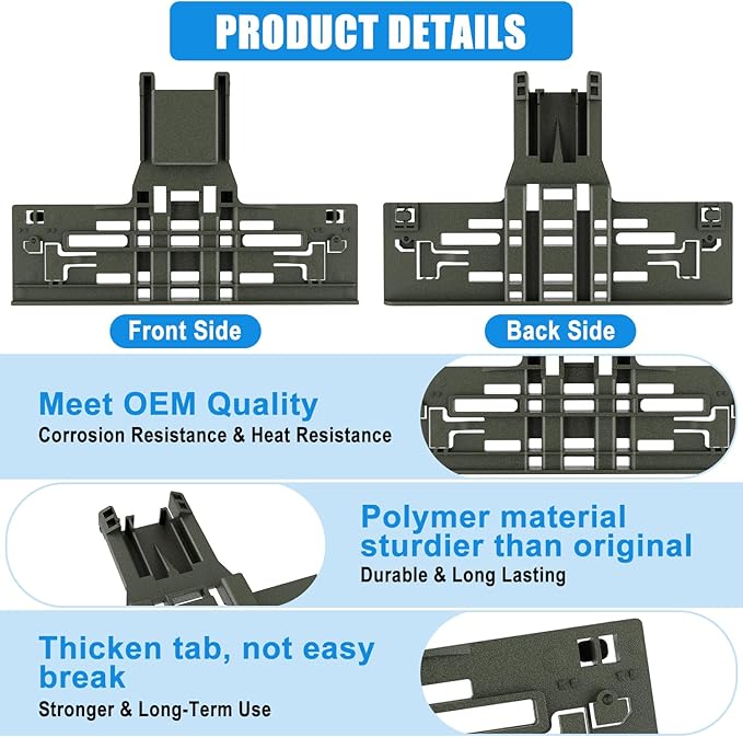 Upgraded WPW10546503 W10546503 Dishwasher Upper Rack Adjuster Assembly & W10195372/3 Dishrack Adjuster Housing for Kitchenaid Dishwasher Parts KDTE334GPS0 KDFE104HPS0 Top Rack Adjuster, 10Packs