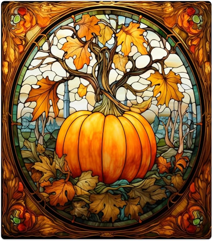 Dishwasher Magnet Cover Front Dishwasher Cover Fall Gold Glass Pumpkin Decor Reusable Magnetic Door Cover Panel Decal Home Appliances Stickers Kitchen Refrigerator Fridge 23"x26"