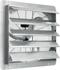 VEVOR 24'' Exhaust Fan, Wall Mounted Attic Fan with Variable Speed, 3320 CFM, Automatic Shutter, Ventilation and Cooling, Silver, Fan Only