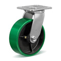 6" Caster Wheels, Heavy Duty Caster with Strong Load-Bearing, Polyurethane Wheel on Steel Hub, Plate Caster for Carts, Pallet Trucks, Industrial Equipment(1 Pack Swivel)