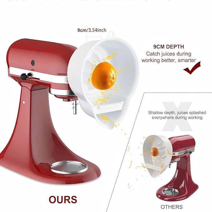 KitchenAid Citrus Juicer Attachment, Cold Press Technology for Maximum Juice Yield, Metal Construction for Artisan 5 Quart & 600 Series Stand Mixers, Includes Pulp Strainer