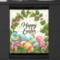 Happy Easter Eggs Flower Greens Dishwasher Magnet Cover, Reusable Refrigerator Panel Stickers Microwave Front Door Covers Magnets for Kitchen Home Appliances Holiday Party Decorations 23 X 26 in