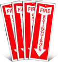 Tondiamo 4 Pack Fire Extinguisher Sign 4 x 12 Inch Fire Rust Aluminum Signs Laminated for Ultimate UV, Weather, Scratch, Water and Fade Resistance, Indoor and Outdoor