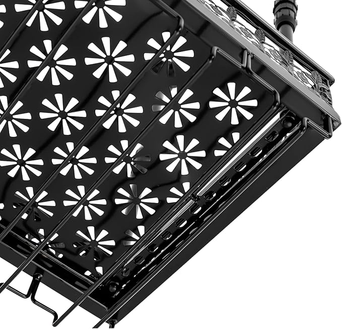 35inch Ceiling Wine Glass Rack, Adjustable Height Hanging Wine Goblet Holder, 2 in 1 Industrial Hanging Bottle Racks Black Metal Ceiling Stemware Shelves for Bar Cafe Kitchen