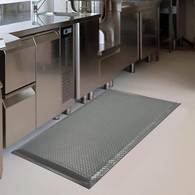 Anti Fatigue Mats Industrial 2' x 5' 15/16" Thick Ergonomic Standing Mat Commercial Kitchen Mat Heavy Duty Diamond Plate Cushioned Shop Floor Mats Helps Relieve Back and Leg Soreness