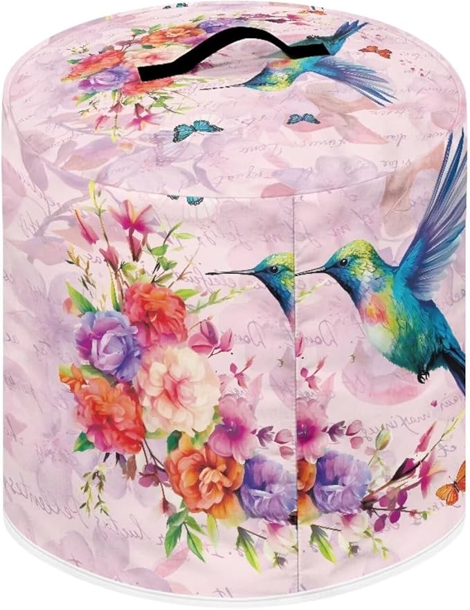 Flashideas Hummingbird Butterfly Pressure Cooker Cover for Women Dust-proof Cover for Rice Cooker Air Fryer Kitchen Appliance Covers with Top Handle and Pocket Home Kitchen Decor Gifts for Friends