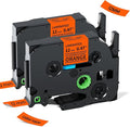 Replacement for Brother P Touch Label Tape Black on Fluoresent Orange TZe-B31 TZeB31 12mm 0.47'' Laminated TZe TZ Label Maker Tape, Compatible with PT-D210 PT-D220 PT-H110 PT-D400 PT-D600, 2-Pack
