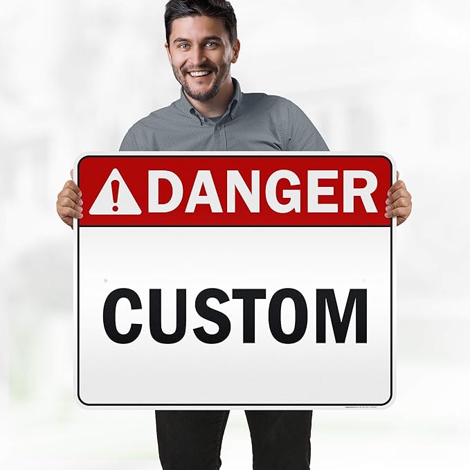 Custom Danger Sign, Ansi Sign, Osha Compliant, 24x30 Inches, 3M EGP Reflective, Rust Free .080 Aluminum, Fade Resistant, Made in USA by My Sign Center