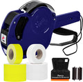 Perco Lite 1 Line Price Gun with Labels Kit - Includes 3 White Rolls, 3 Yellow Rolls, 2 Ink Rollers, 1 Ink roll and Labels Pre-Loaded