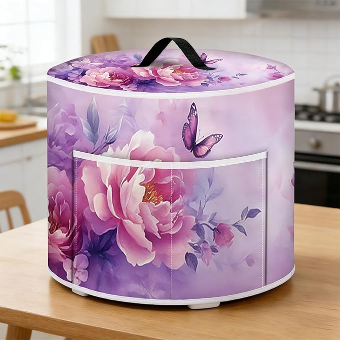 Air Fryer Dust Cover with Top Handle and Storage Bag, Compatible with Rice Cookers, Pressure Cookers, Slow Cookers and Air Fryers, Available in 3-Quart, 6-Quart and 8-Quart Sizes.