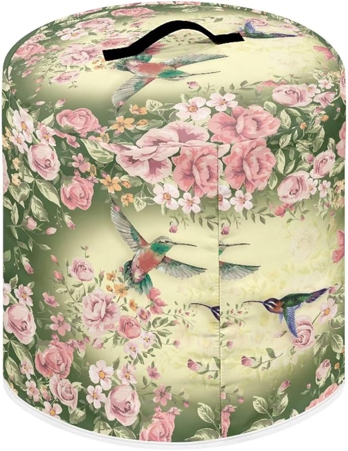Hummingbird Pressure Cooker Cover for Women Insulated Rice Cooker - Easy to Clean Lining, Waterproof Dust Cover with Pocket for Instant Pot 6 Quart Appliance