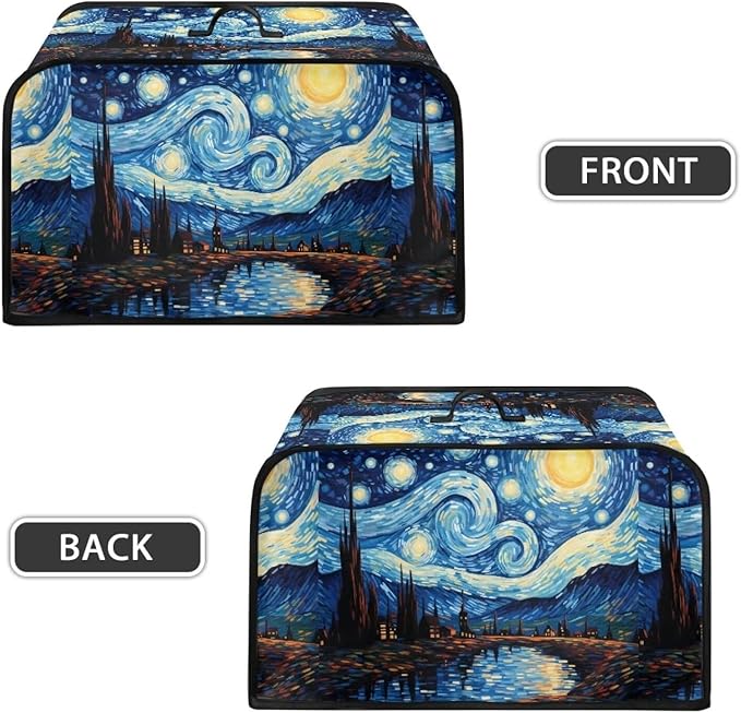 Van Gogh Starry Night Slow Cooker Dust Cover Oval 6-8 Qt Slow Cooker Cover Holder Small Appliance Covers Accessory Set Keep Clean Kitchen Decor