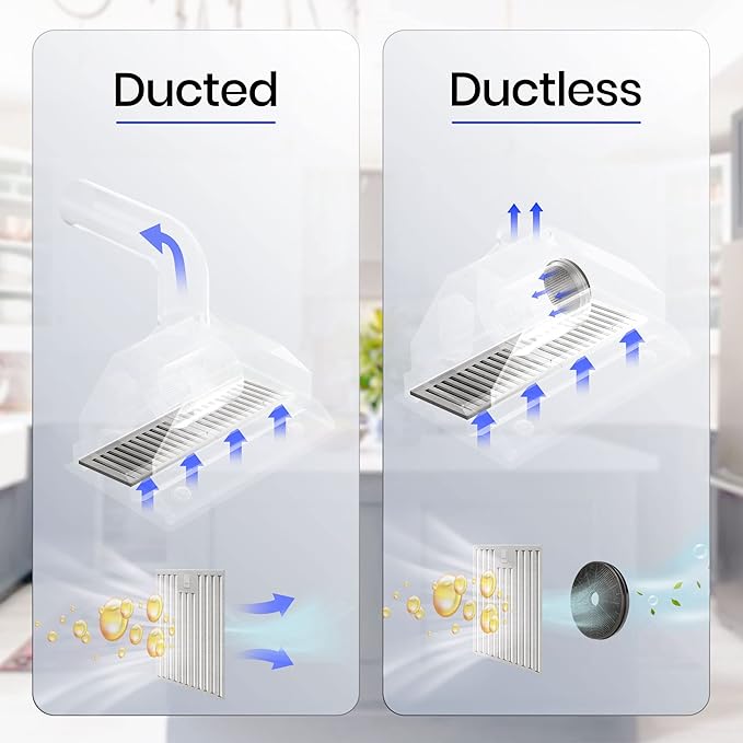 EKON NAB02-30" 900CFM Range Hood Insert, Ducted/Ductless Built-in Range Hoods with Remote/4 Speeds Touch Control LCD Display,2pcs Baffle Filters,Adjustable Leds Lights for Over Kitchen Stove