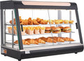 VEVOR 3-Tier Commercial Food Warmer Display, 1400W Food Display Warmer with LED Light, Top Storage and Adjustable Shelves, 86℉~185℉ Steam Heating, 137Qt/130L for Hamburger, Pizza, Bread, Fried Chicken