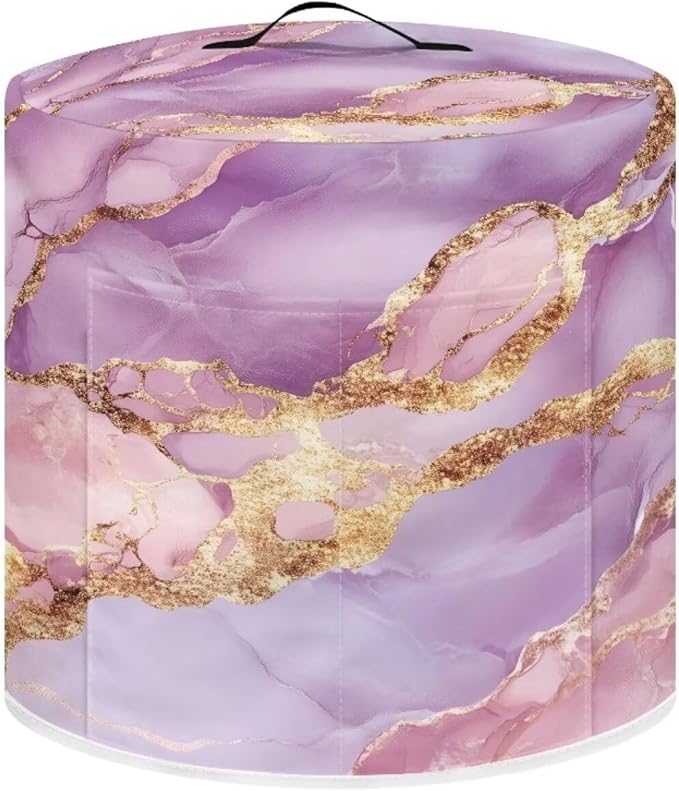 Purple Marble Dust Cover for Kitchen Instant Pot Accessories Appliance Cover Quart Pressure Cooker Air Fryer Rice Cooker Kitchen Appliance Dust Covers with Storage Pockets Size M