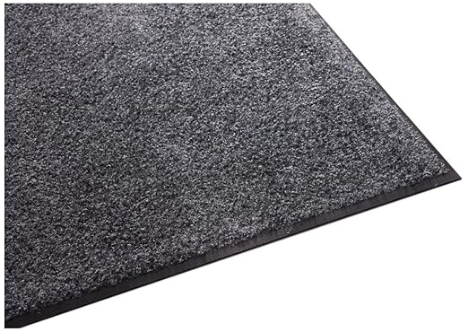 Guardian Platinum Series Indoor Wiper Floor Mat, Rubber with Nylon Carpet, 2'x16', Grey