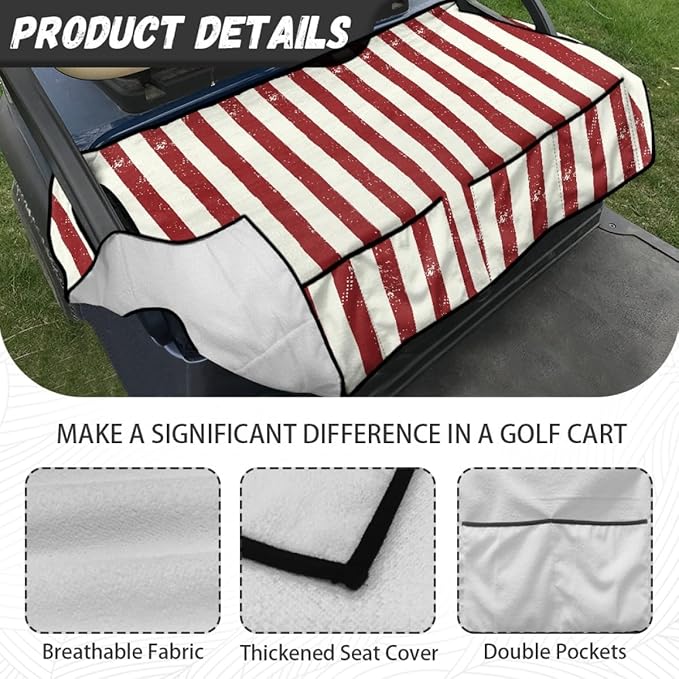 Golf Cart Seat Cushion Cover Designed for Outdoor Comfort, Featuring Sweat Absorbing Fabric and Waterproof Protection