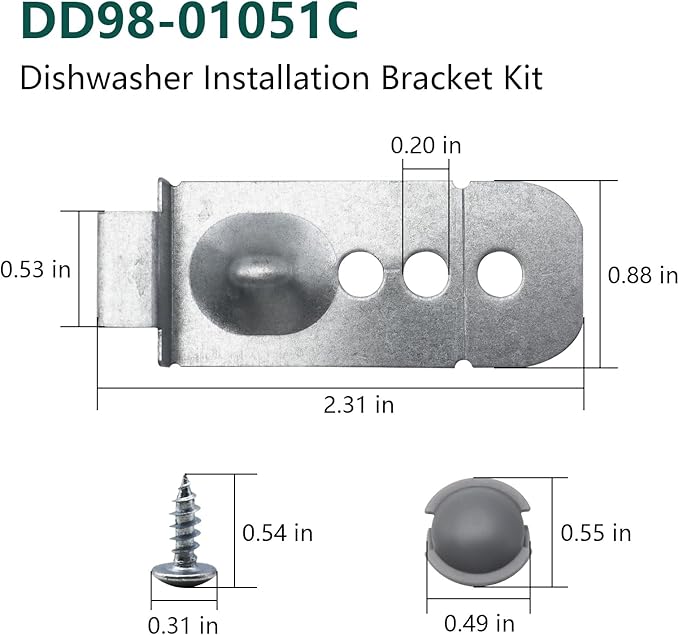 2PC DD98-01051C Dishwasher Installation Bracket Kit Compatible with Samsung Dishwasher Replace AP6244517 PS12085777 EAP12085777