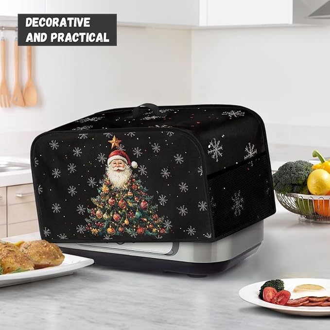 Christmas Tree Small Appliance Dust Cover Measuring 17" x 10.8" x 9.8" Crock Pot Slow Cookers cover Kitchen Living Room Table Decorations Kitchen Utensils
