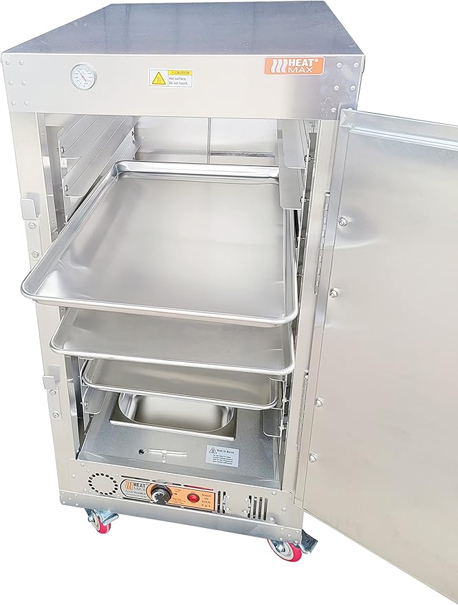 HeatMax 4 Foot Large Fully Insulated Commercial Electric Food Warmer Holding Cabinet for Full Size Pans, Churches, Schools, Catering, Fully Assembled, Made in USA with Service and Support, 120V Plug