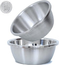 304 Stainless Steel Microporous Colander, 1.5QT Large Capacity with Mixing Bowl For washing vegetables, fruit and rice and for draining cooked pasta(2PC)