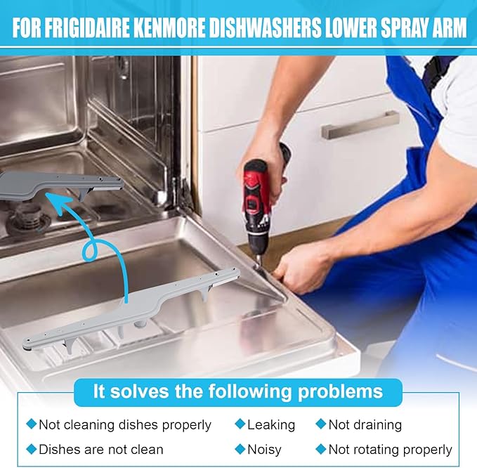 154568002 Dishwasher Lower Spray Arm for Frigidaire Kenmore Dishwashers 1545680 pw asm 5304517203 AP3958746 1196170 1542508 Dishwasher part 1543358 154414101 154250801 154250901 154281101