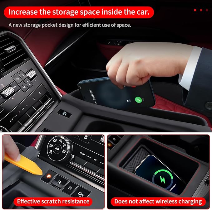 Central Control Silicone Storage Box for 2024-2026 Nissan Patrol Y63 Xe Se Titanium Se Platinum City Central Control Panel Tray Organizing Box Interior Modification Accessories (Chassis-Free Lifting)